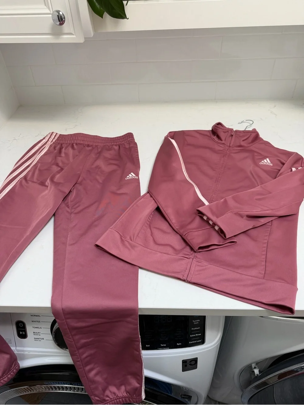 Adidas Kids Pink Track Jacket and Pants Set